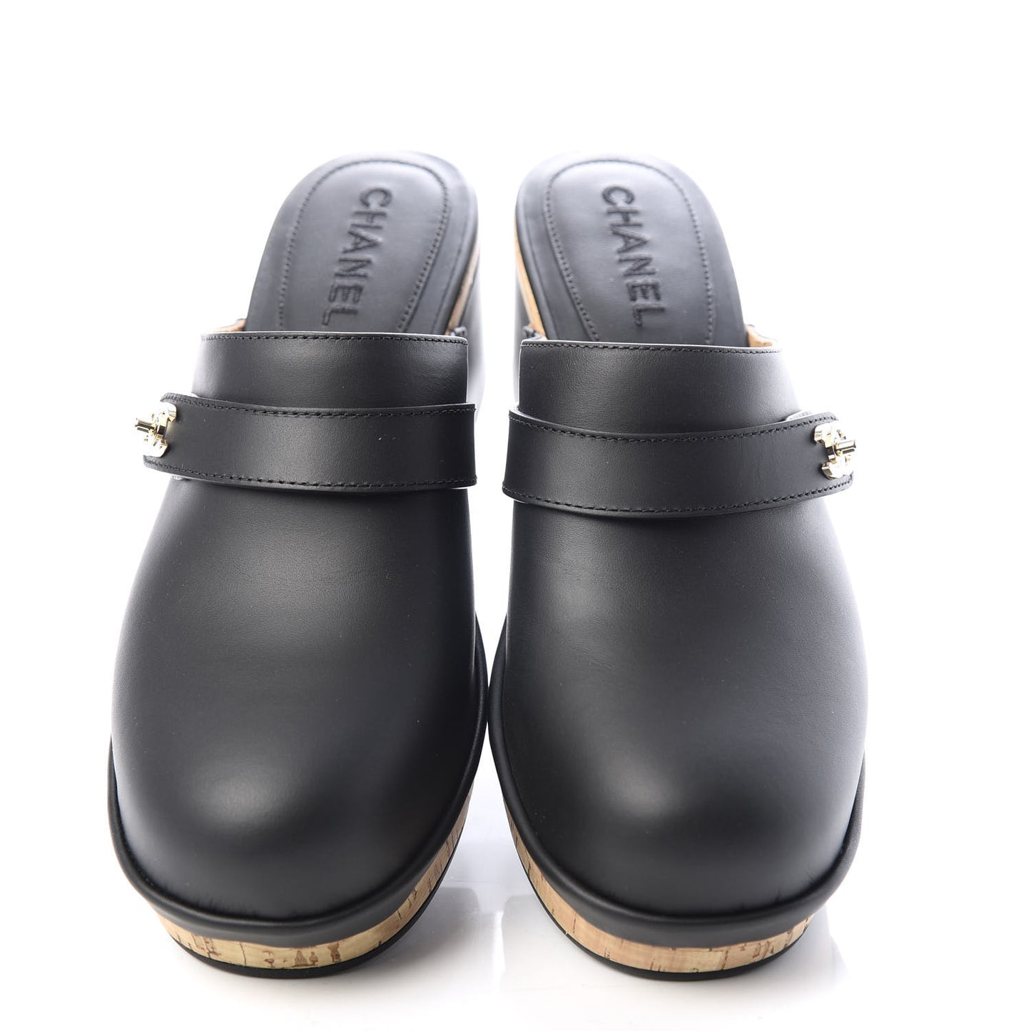 Calfskin CC Turn Lock Clogs 40 Black