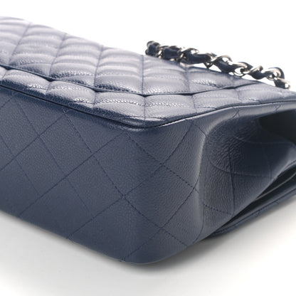 Chanel Caviar Quilted Jumbo Double Flap Navy Blue 7 of 12