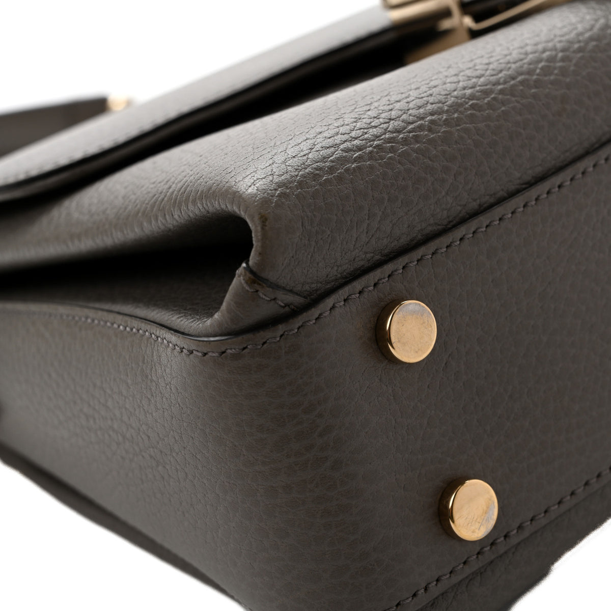 Dollar Calfskin Interlocking G Top Handle Shoulder Bag Loess