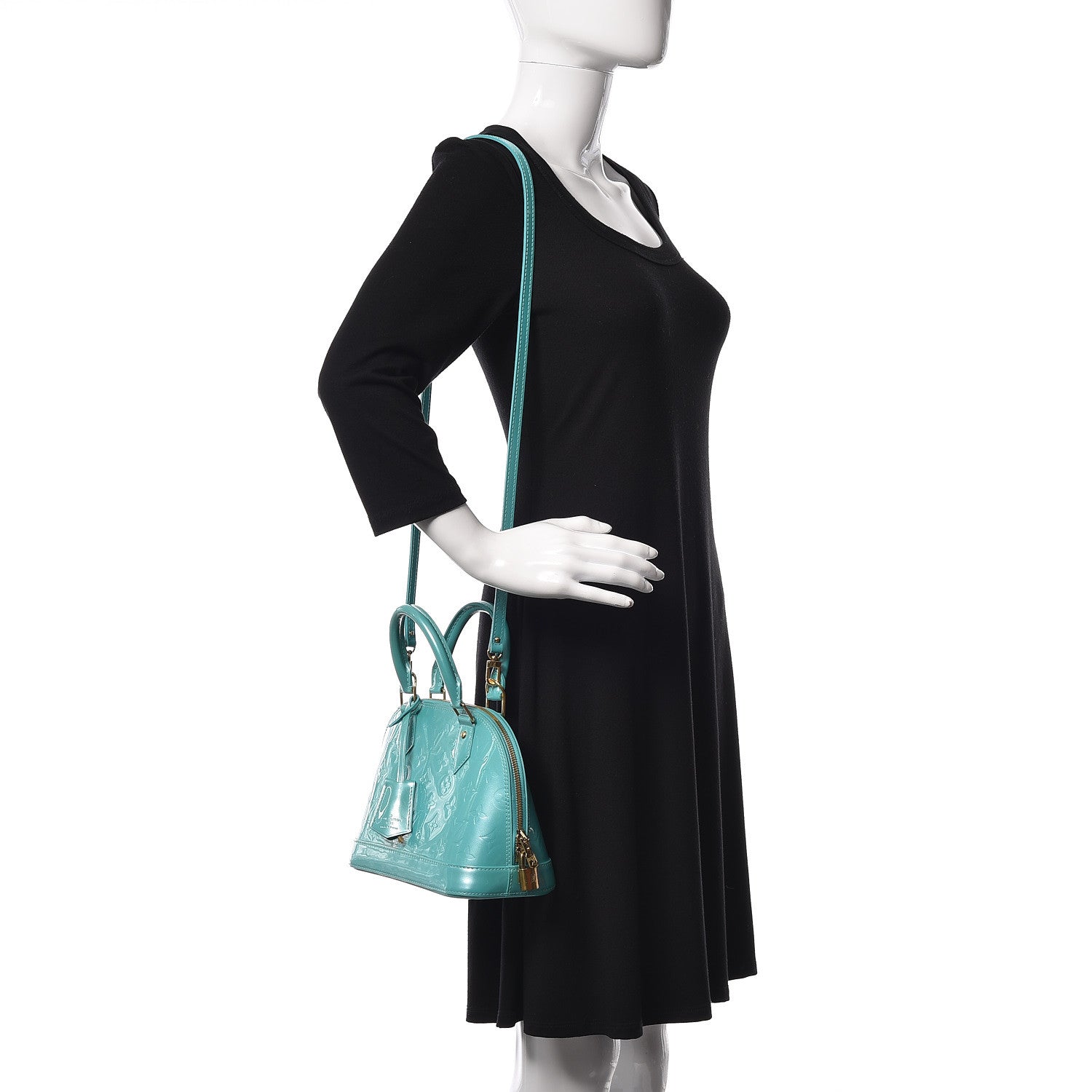 Louis Vuitton Vernis Alma BB Blue Lagon 2 of 15
