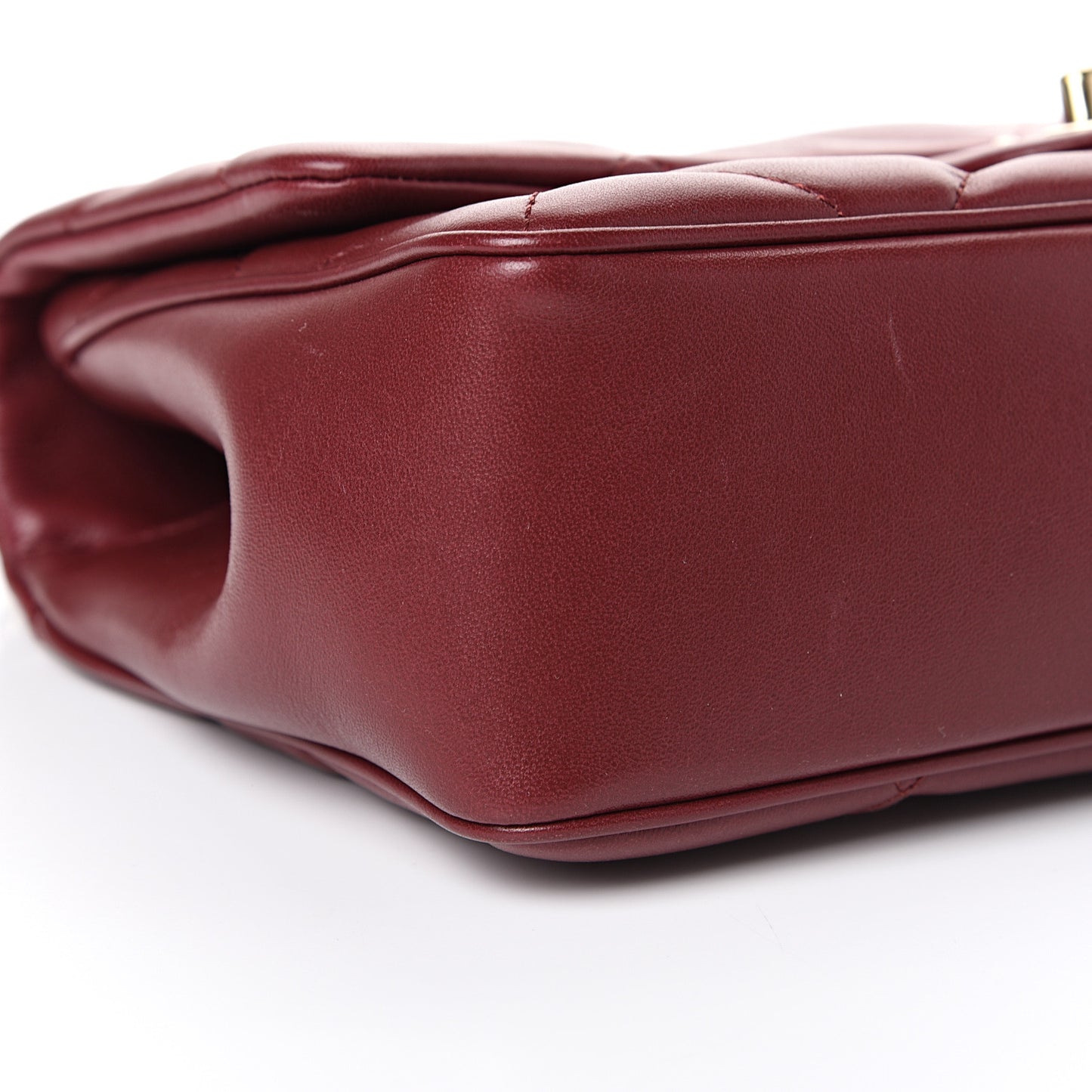 Lambskin Quilted Easy Carry Flap Burgundy
