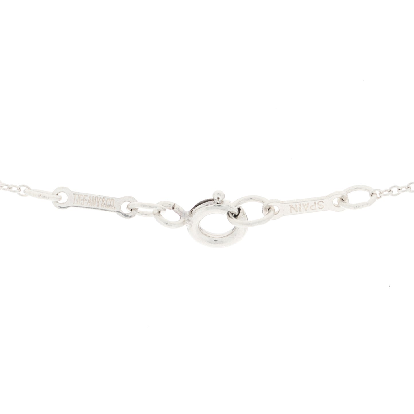 Sterling Silver 16mm Elsa Peretti Open Heart Pendant Necklace