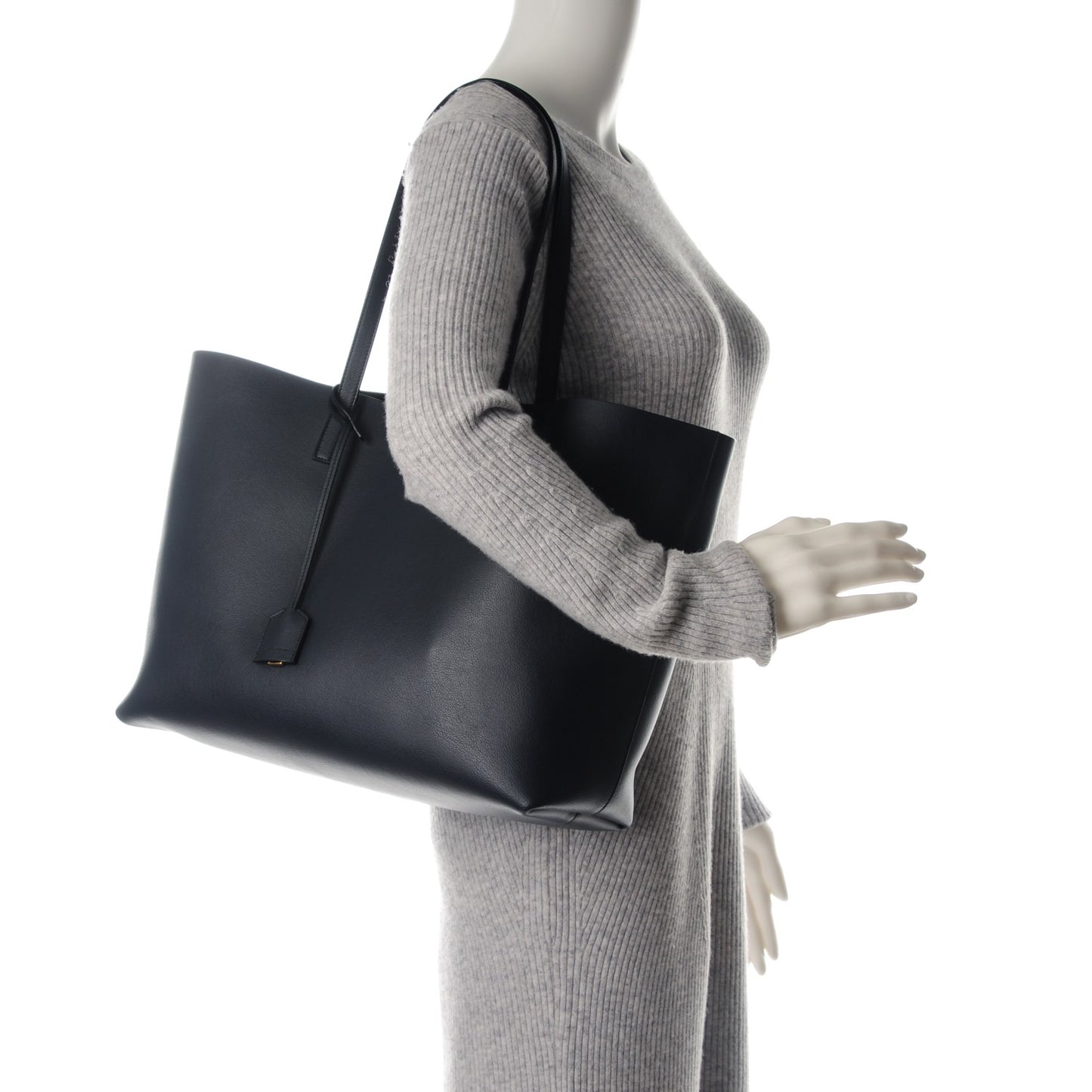 Calfskin Large Shopping Tote Deep Marine