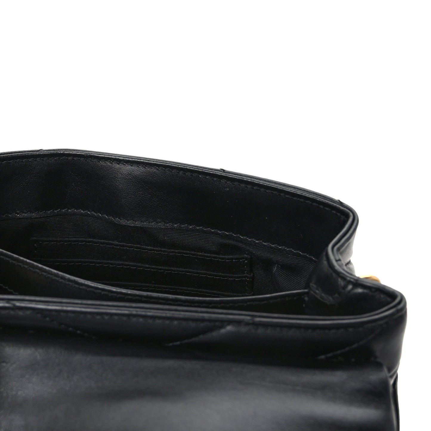 Calfskin Y Quilted Monogram Toy Loulou Crossbody Bag Black