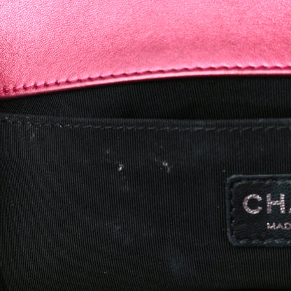 Chanel Metallic Patent Calfskin Quilted Medium Boy Flap Pink 11 of 17