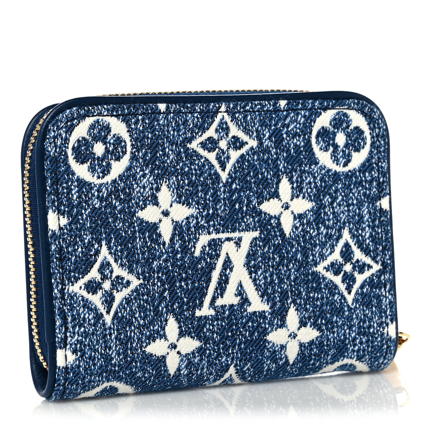 Denim Monogram Jacquard Zippy Coin Purse Bleu