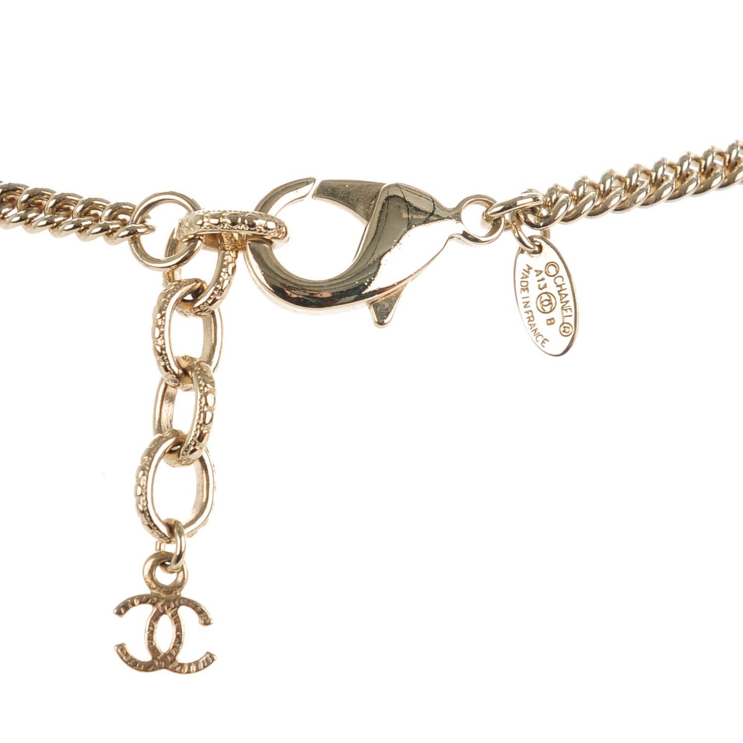 Pearl CC Pendant Necklace Gold
