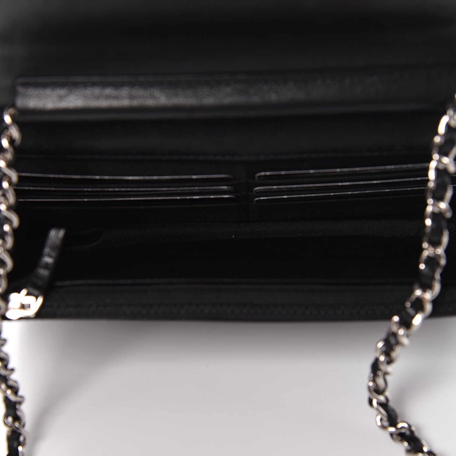 Chanel Sheepskin Quilted Mademoiselle Vintage Wallet On Chain WOC Black 7 of 17