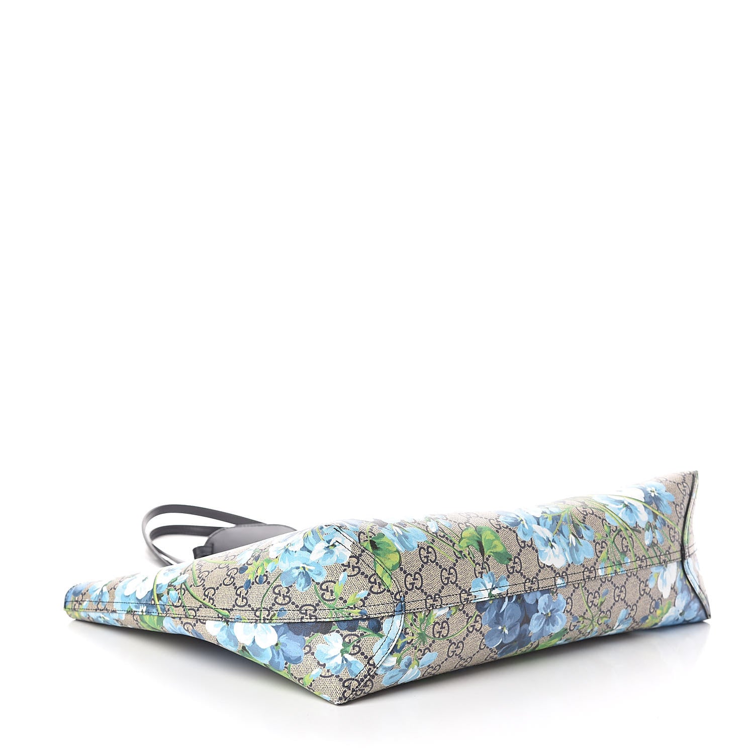 Gucci GG Supreme Monogram Blooms Medium Reversible Tote Beige Blue Navy 7 of 16
