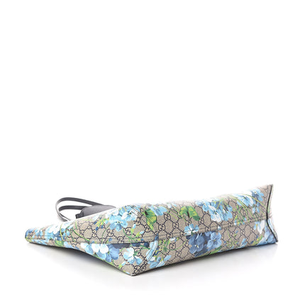 Gucci GG Supreme Monogram Blooms Medium Reversible Tote Beige Blue Navy 7 of 16