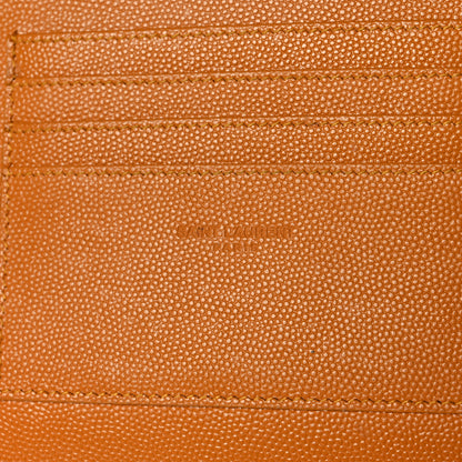 Saint Laurent Grain De Poudre Chevron Monogram Large Bill Pouch Senape Yellow 8 of 11