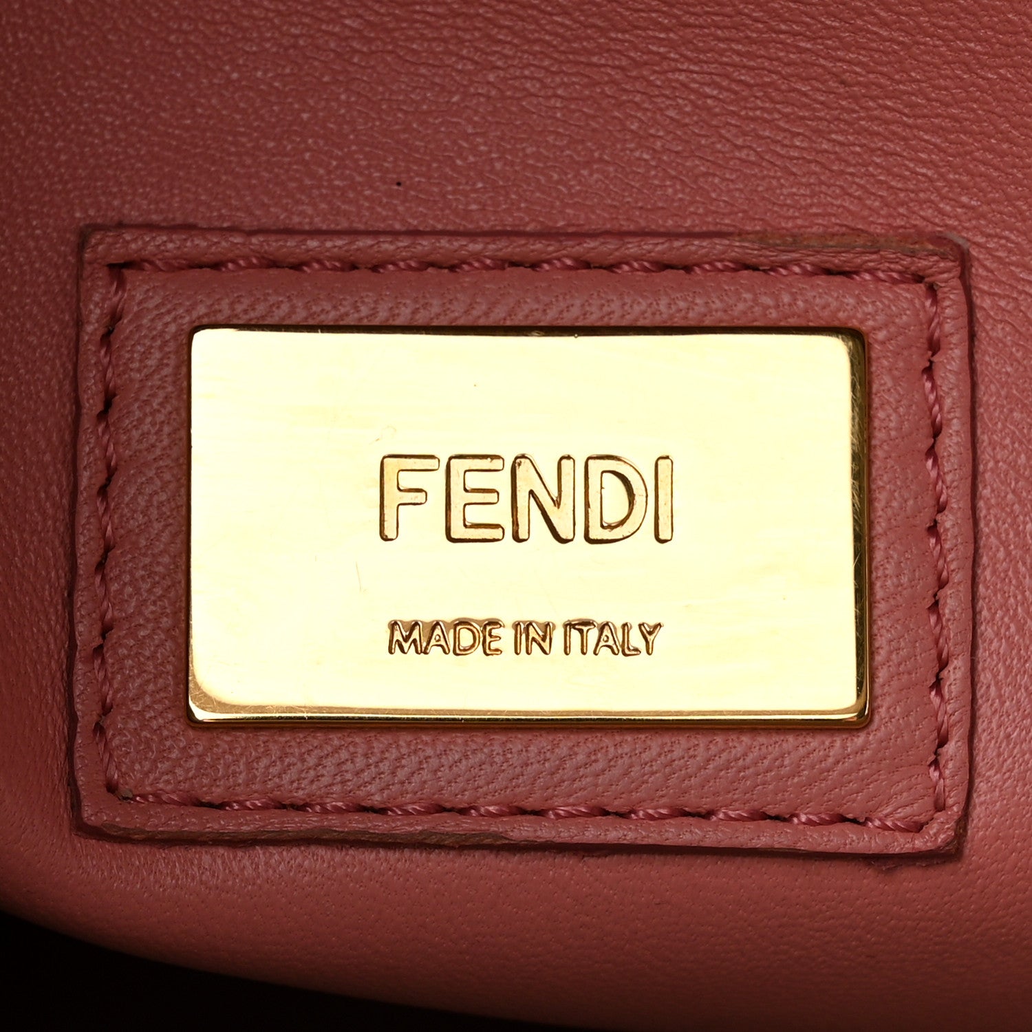 Fendi Vitello Seta Shiny Nappa Medium Peekaboo Iconic Satchel Grigio Polvere Bois de Rose 7 of 13