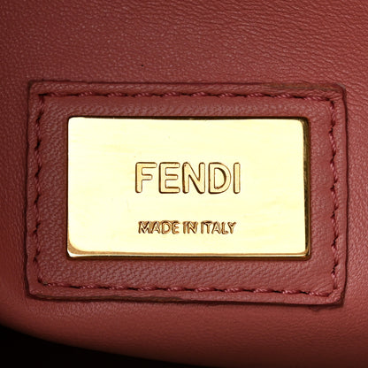 Fendi Vitello Seta Shiny Nappa Medium Peekaboo Iconic Satchel Grigio Polvere Bois de Rose 7 of 13