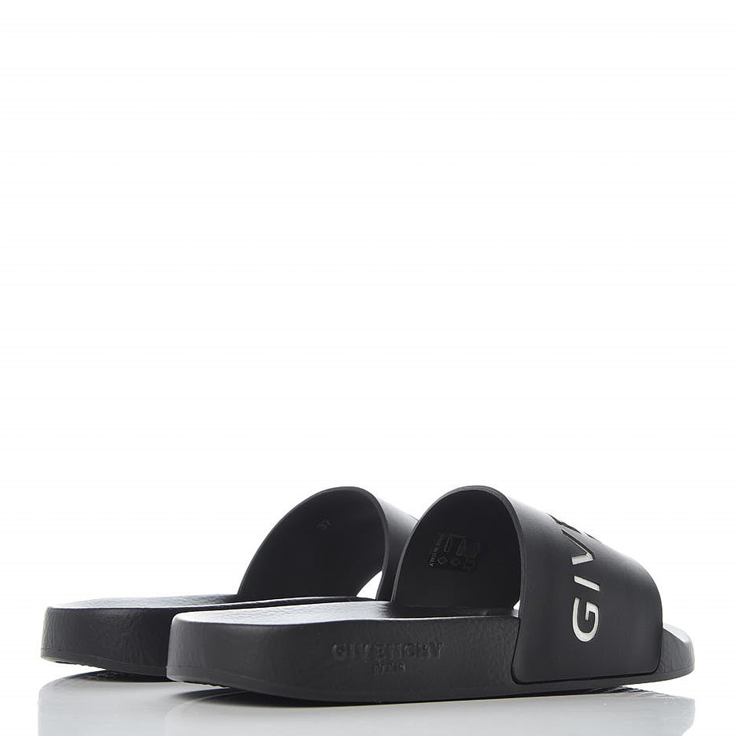 Givenchy Calfskin Logo Womens Pool Slide Sandals 37 Black 4 of 10