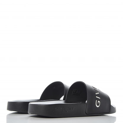 Givenchy Calfskin Logo Womens Pool Slide Sandals 37 Black 4 of 10