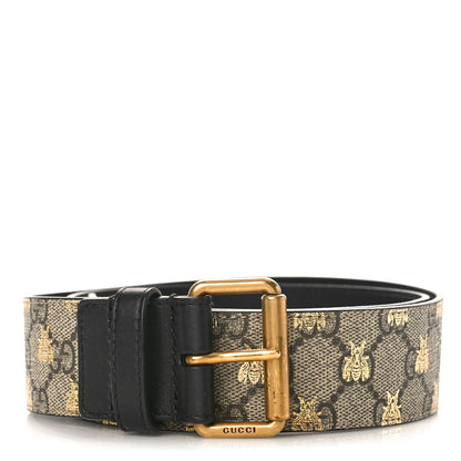 Gucci GG Supreme Monogram Bees Belt 85 34 Beige Oro Black 1 of 4