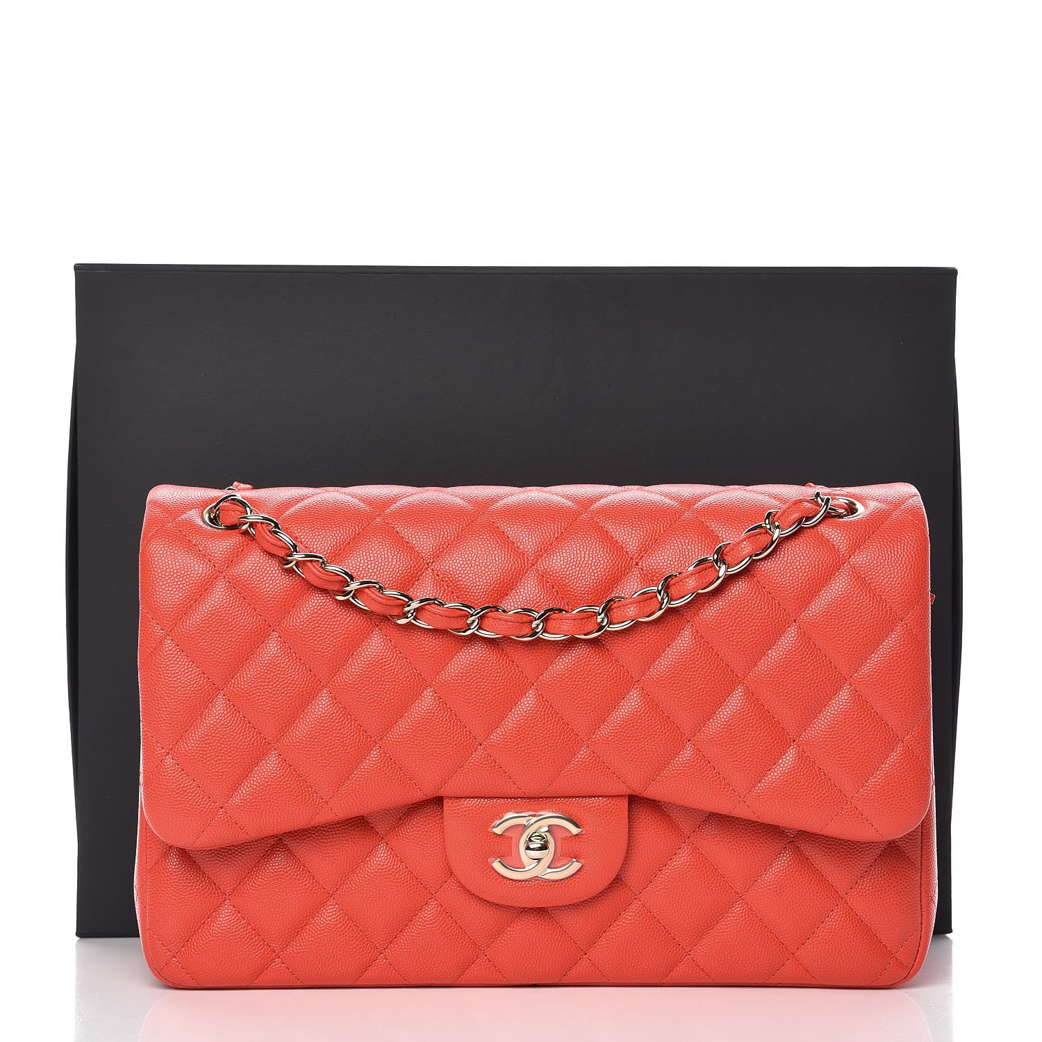 Chanel Caviar Quilted Jumbo Double Flap Red 8 of 8
