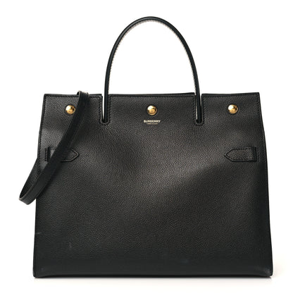 Burberry Grainy Calfskin Medium Title Bag Black 1 of 11