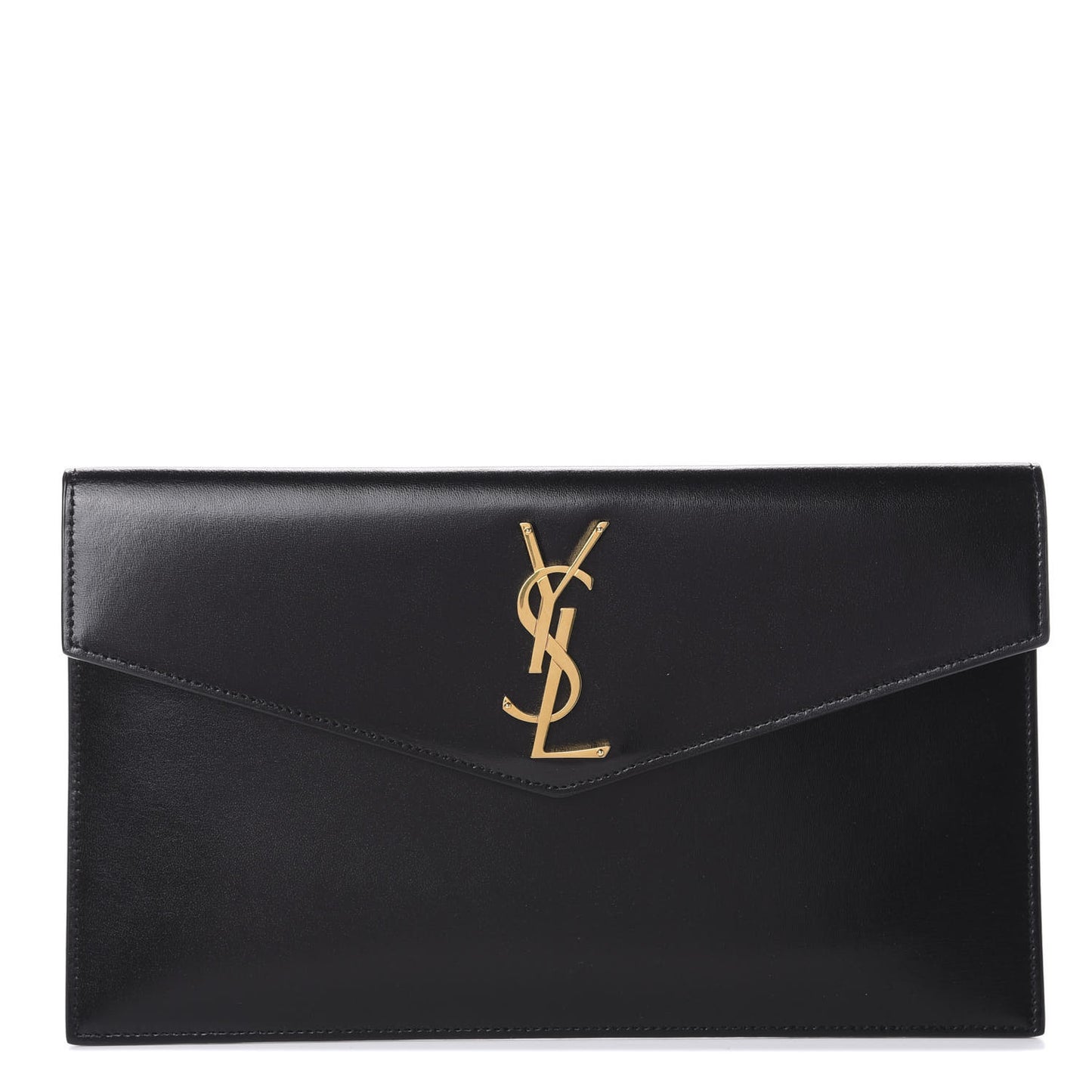 Smooth Shiny Calfskin Monogram Uptown Pouch Black