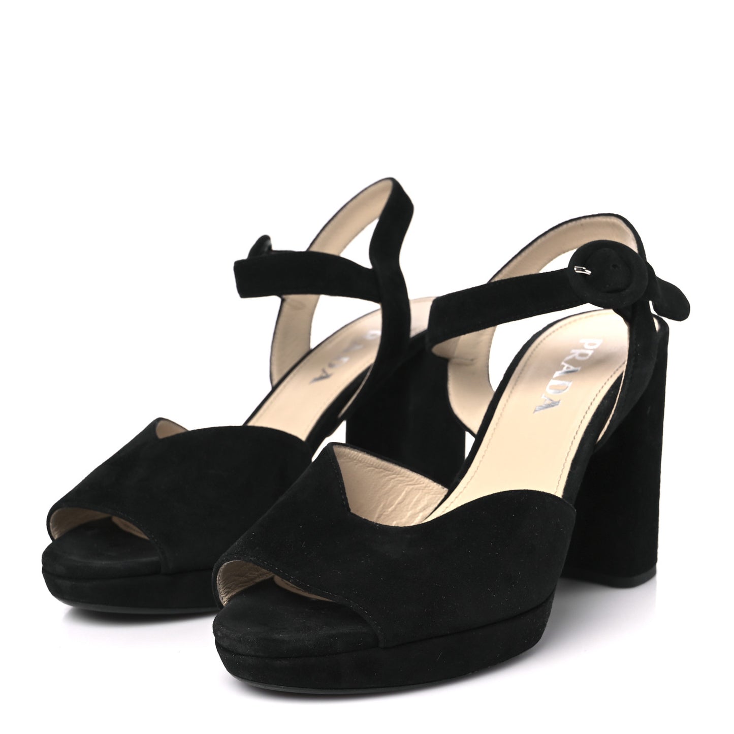 Camoscio Crisscross Platform 95mm Sandals 38.5 Black
