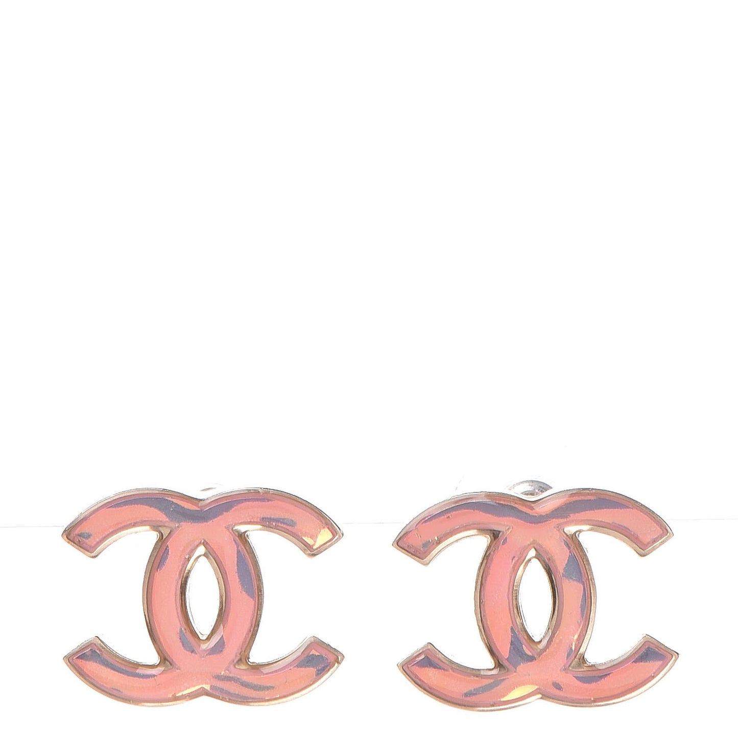 Iridescent Resin CC Earrings Pink
