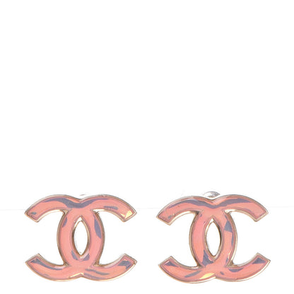 Chanel Iridescent Resin CC Earrings Pink 1 of 6