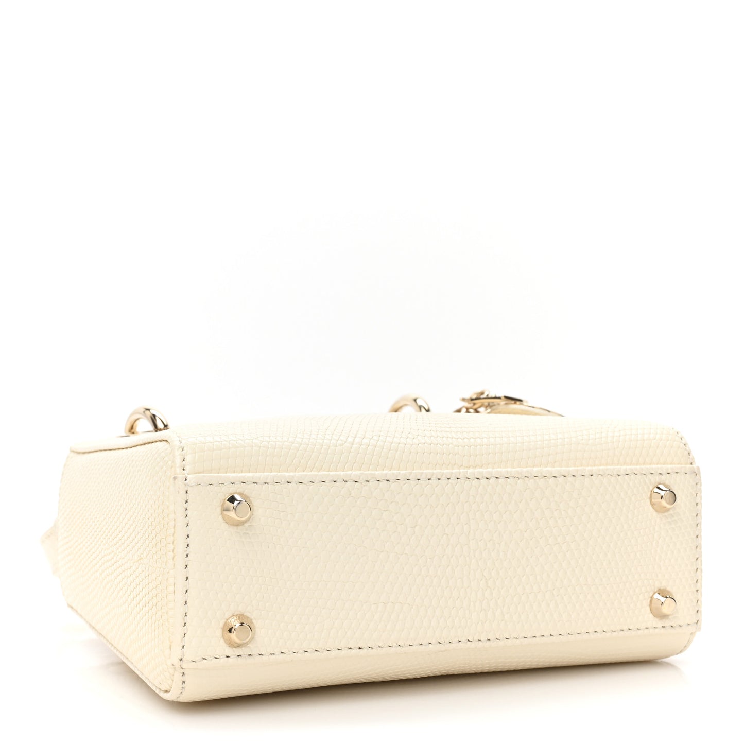 Lizard Mini Lady Dior White