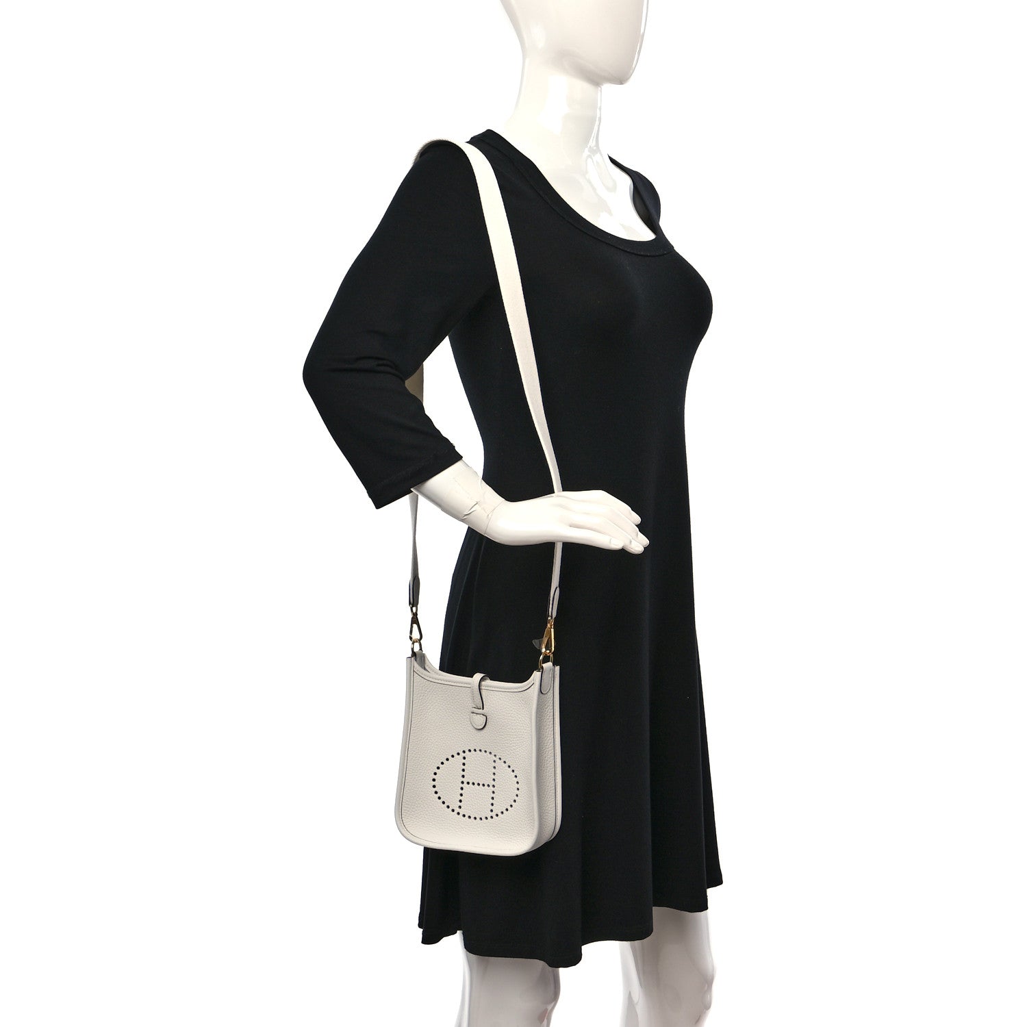 Hermes Taurillon Clemence Amazone Evelyne TPM New White 2 of 9