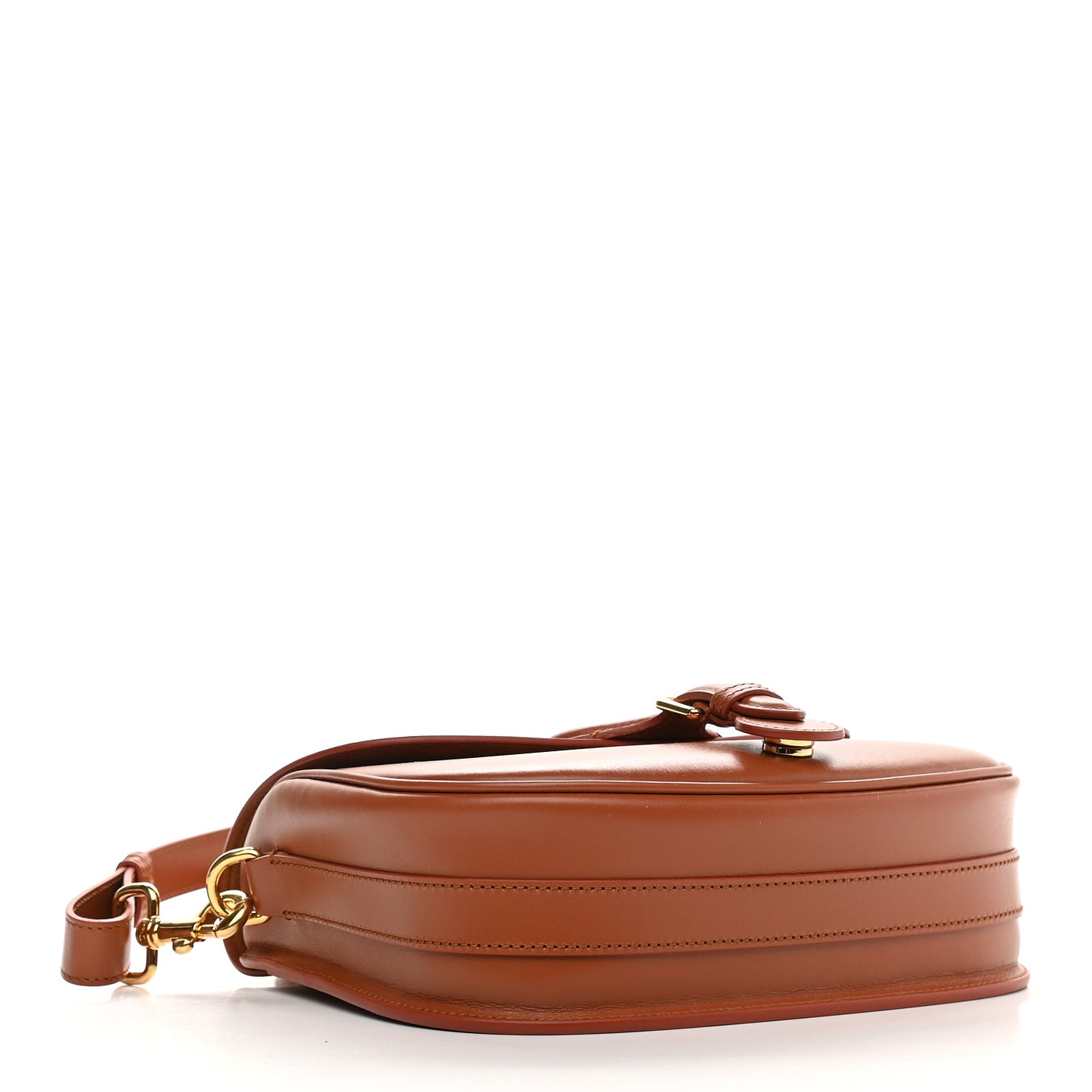 Box Calfskin Medium Bobby Flap Dark Tan