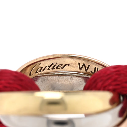 Cartier 18K Pink Yellow White Gold Trinity Cord Bracelet Red 3 of 4