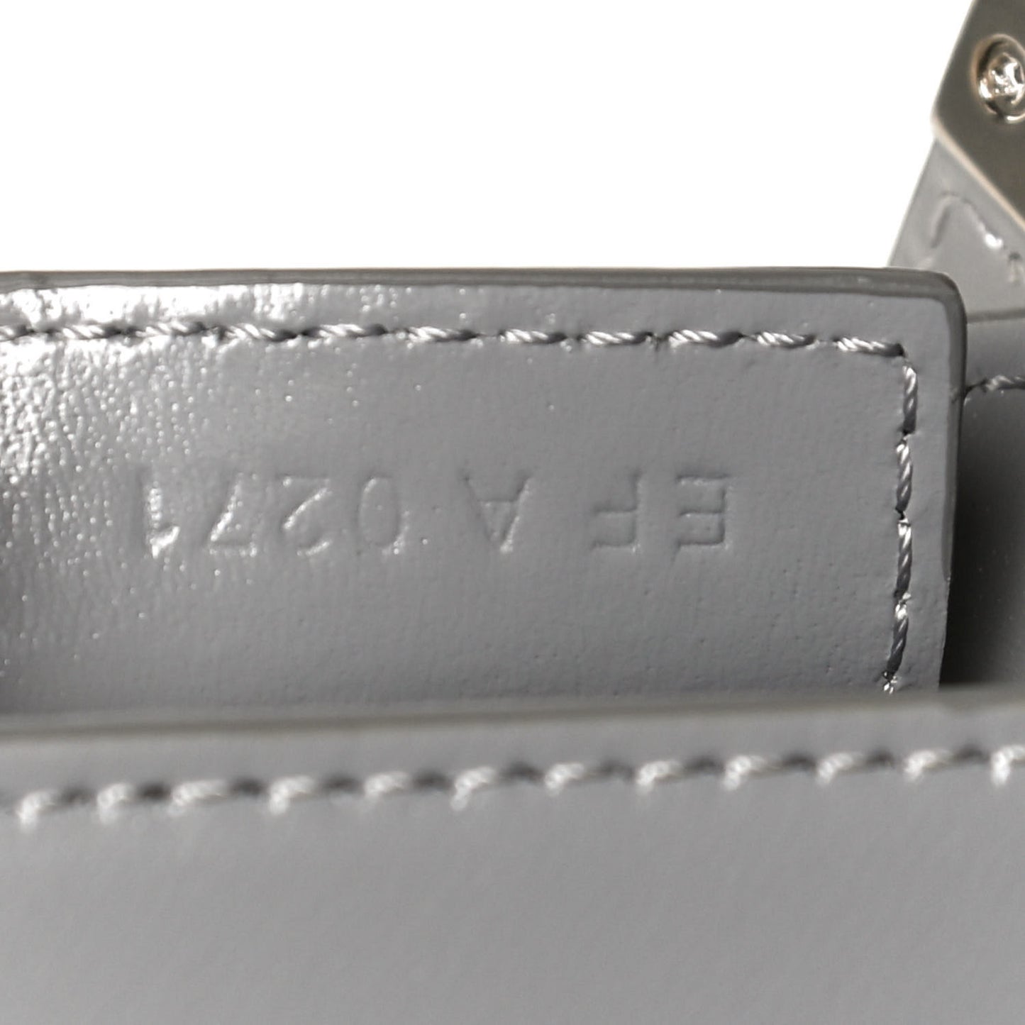 Box Calfskin Small Cut Out Shoulder Bag Cloud Grey