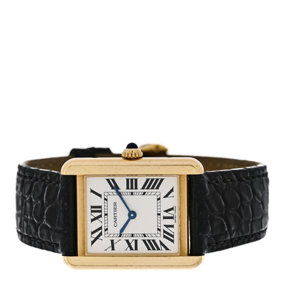 Cartier Stainless Steel 18K Yellow Gold Alligator 24mm Tank Solo Quartz Watch 2 of 4