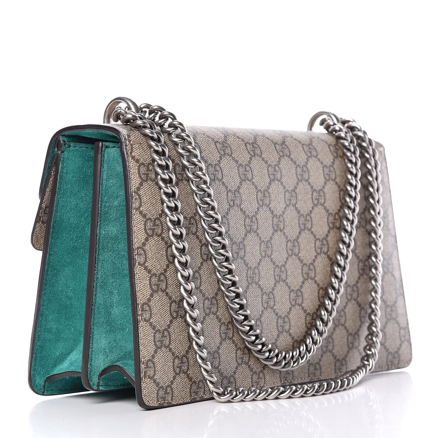 Gucci GG Supreme Monogram Willow Hill Embroidered Small Dionysus Shoulder Bag Emerald 4 of 11