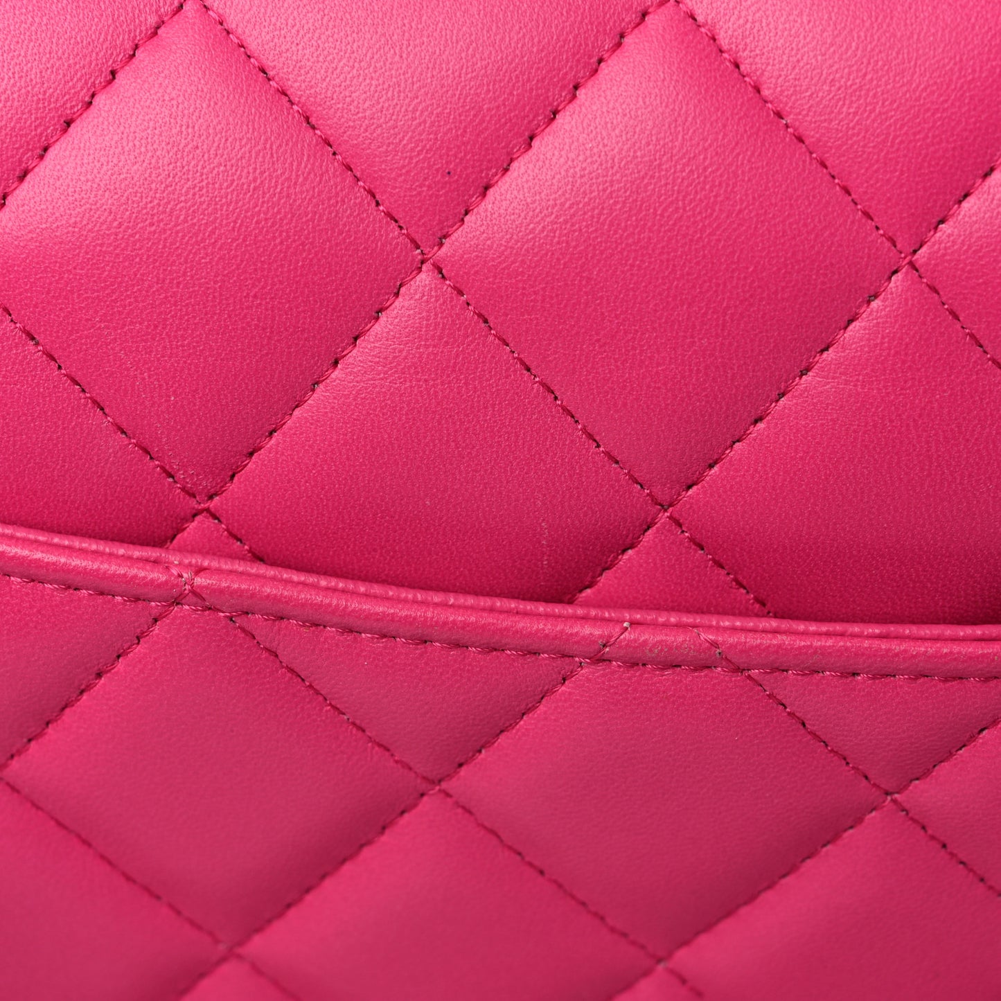 Lambskin Quilted Jumbo Double Flap Fuchsia