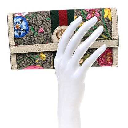 Gucci GG Supreme Monogram Flora Web Ophidia Continental Wallet White 2 of 8