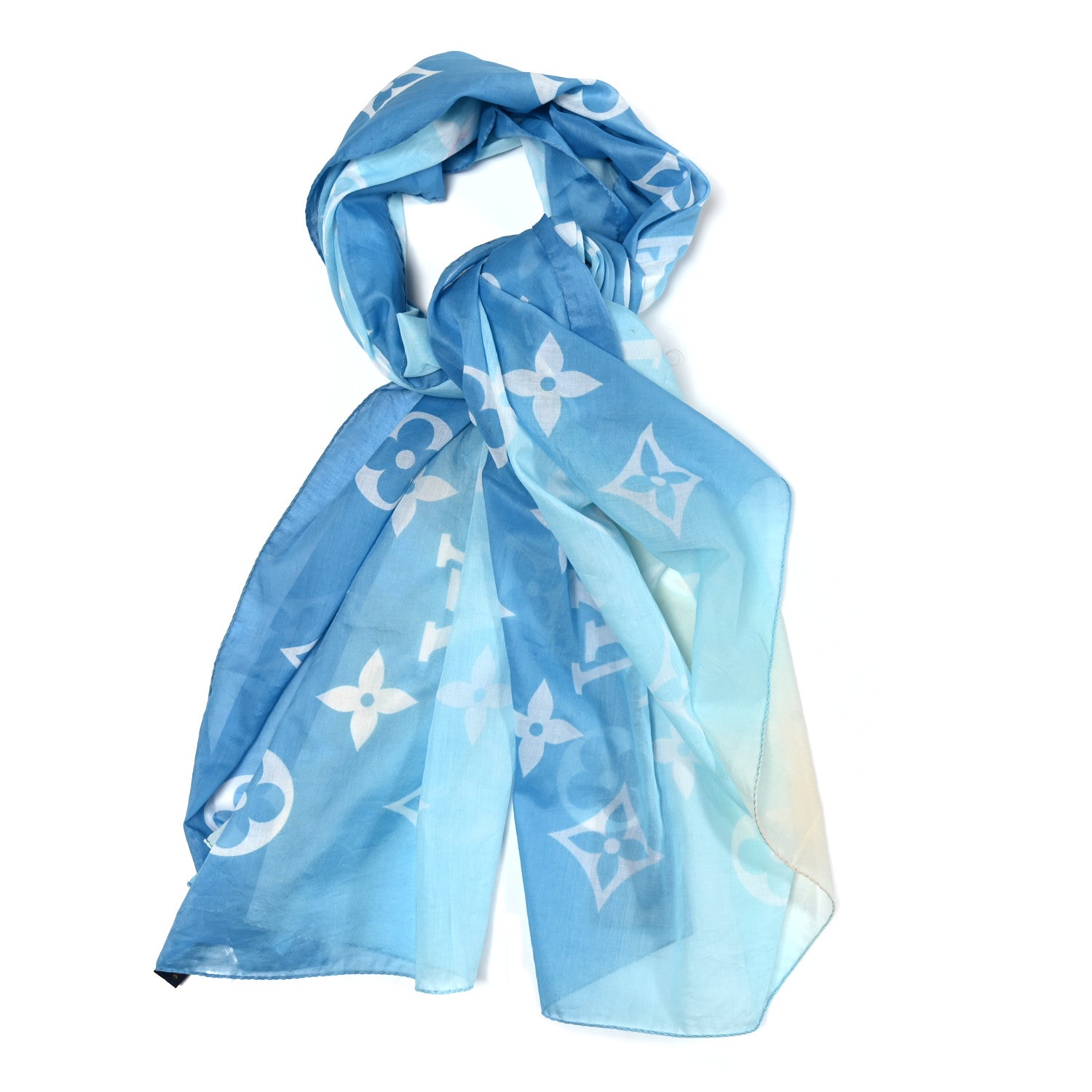 Louis Vuitton Cotton Gradient Monogram By The Pool Pareo Stole Blue 1 of 4