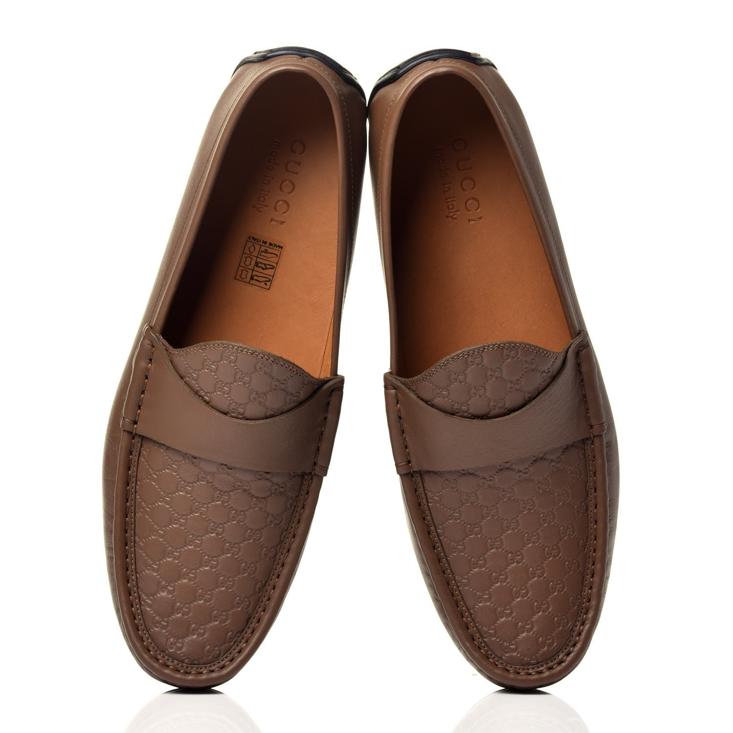 Gucci Calfskin Miro Soft Microguccissima Mens Driver Loafers 10 Brown 5 of 11