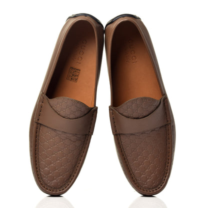 Gucci Calfskin Miro Soft Microguccissima Mens Driver Loafers 10 Brown 5 of 11