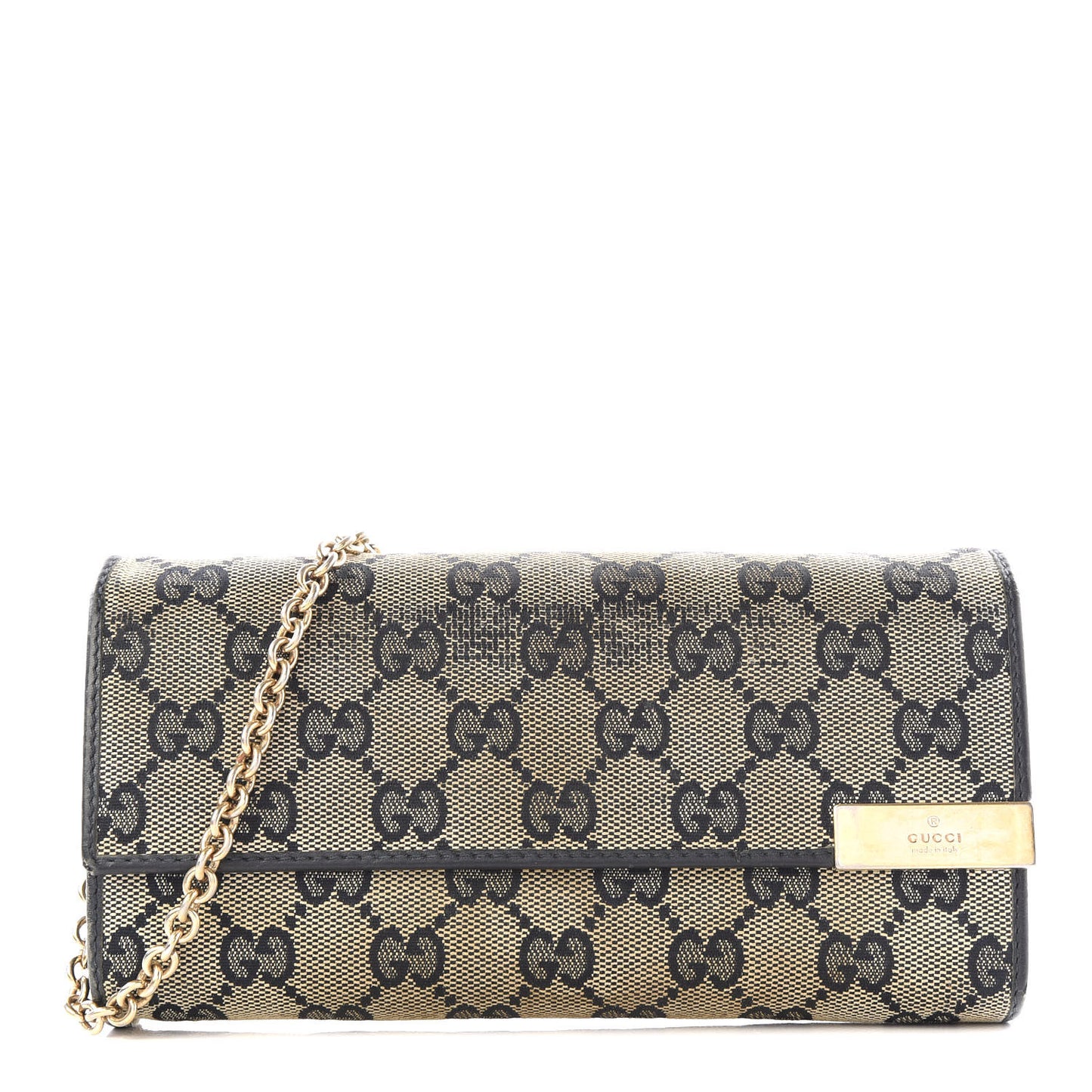 GG Supreme Monogram Dice Chain Wallet Beige Blue