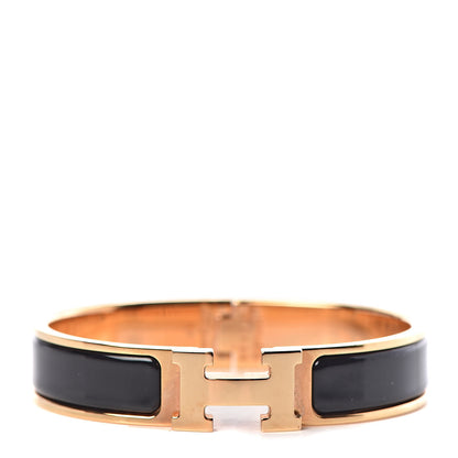 Hermes Enamel Narrow Clic Clac H Bracelet PM Black 1 of 5