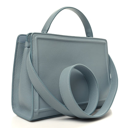 Loro Piana Grained Calfskin Cluisee Petite Top Handle Bag Sky Blue 3 of 10