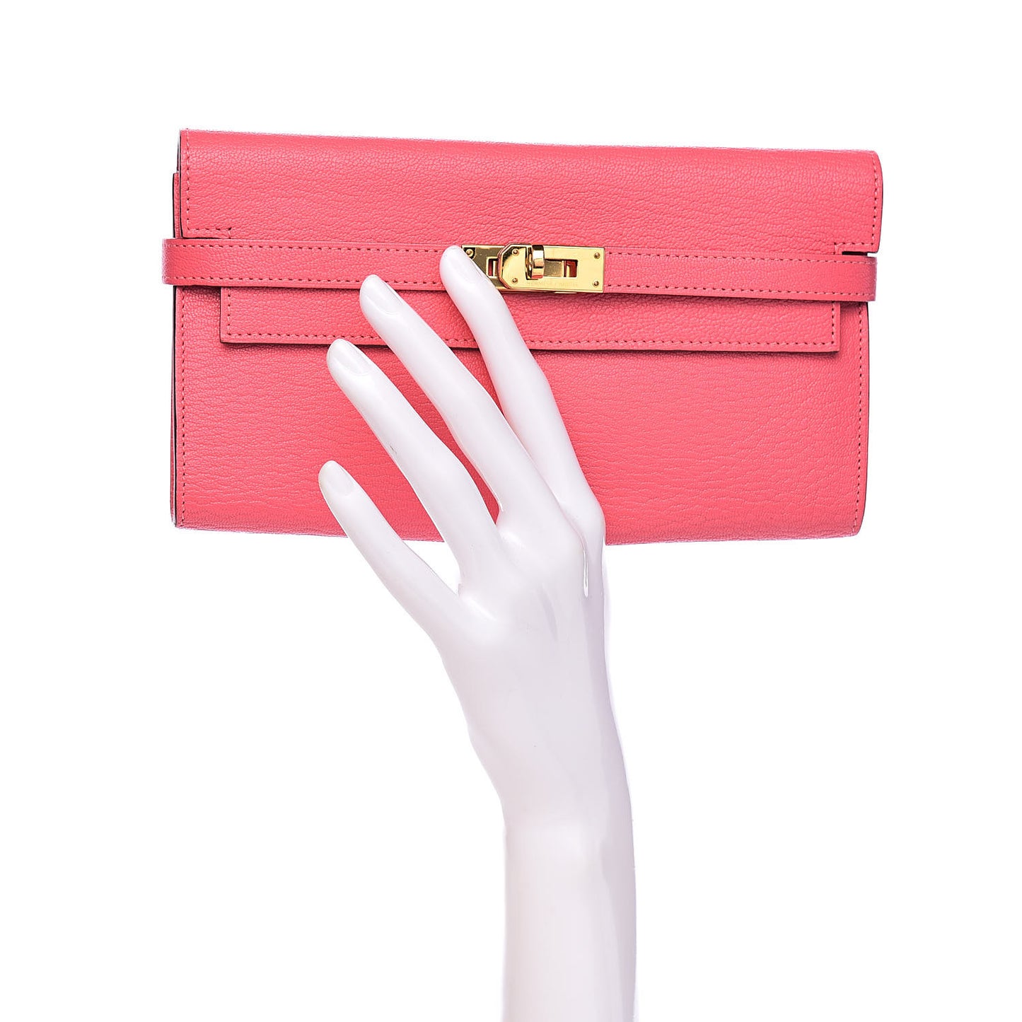 Chevre Mysore Kelly Longue Wallet Rose Lipstick