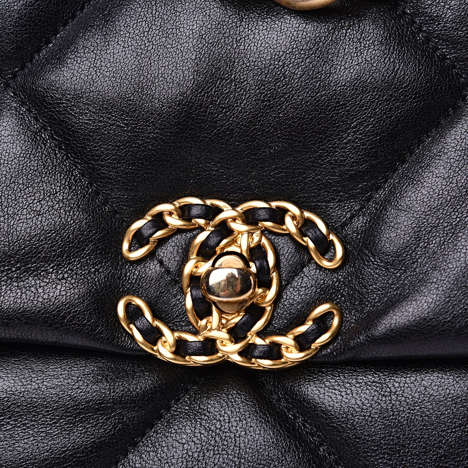 Chanel Lambskin Quilted Large 19 Flap Black 8 of 14
