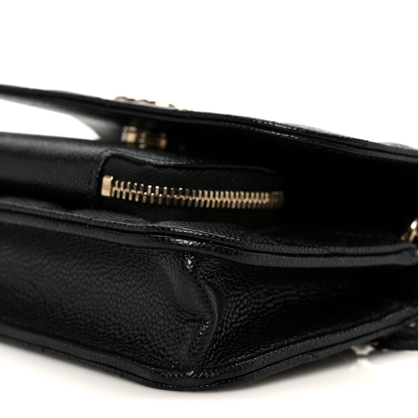 Caviar Quilted Business Affinity Clutch With Chain Black