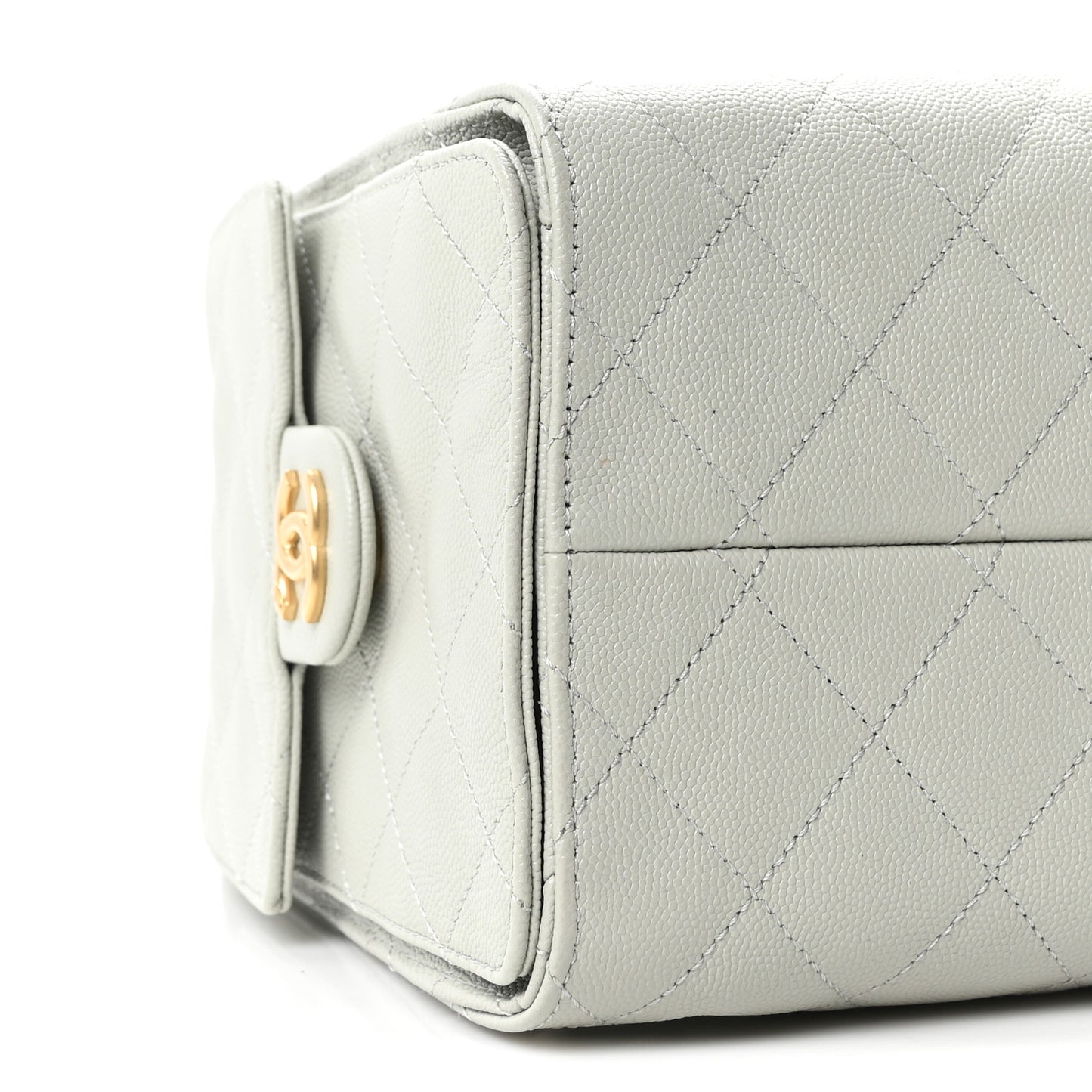 Caviar Quilted Small Chanel 25 Handbag Light Green