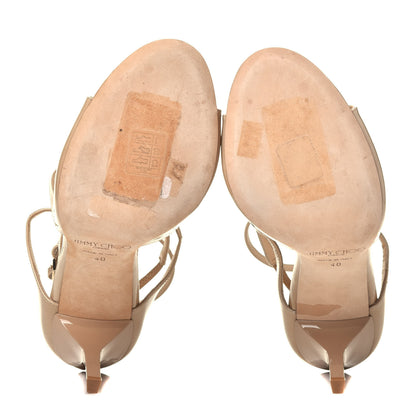 Jimmy Choo Patent Calfskin Lang Sandals 40 Sand 5 of 7