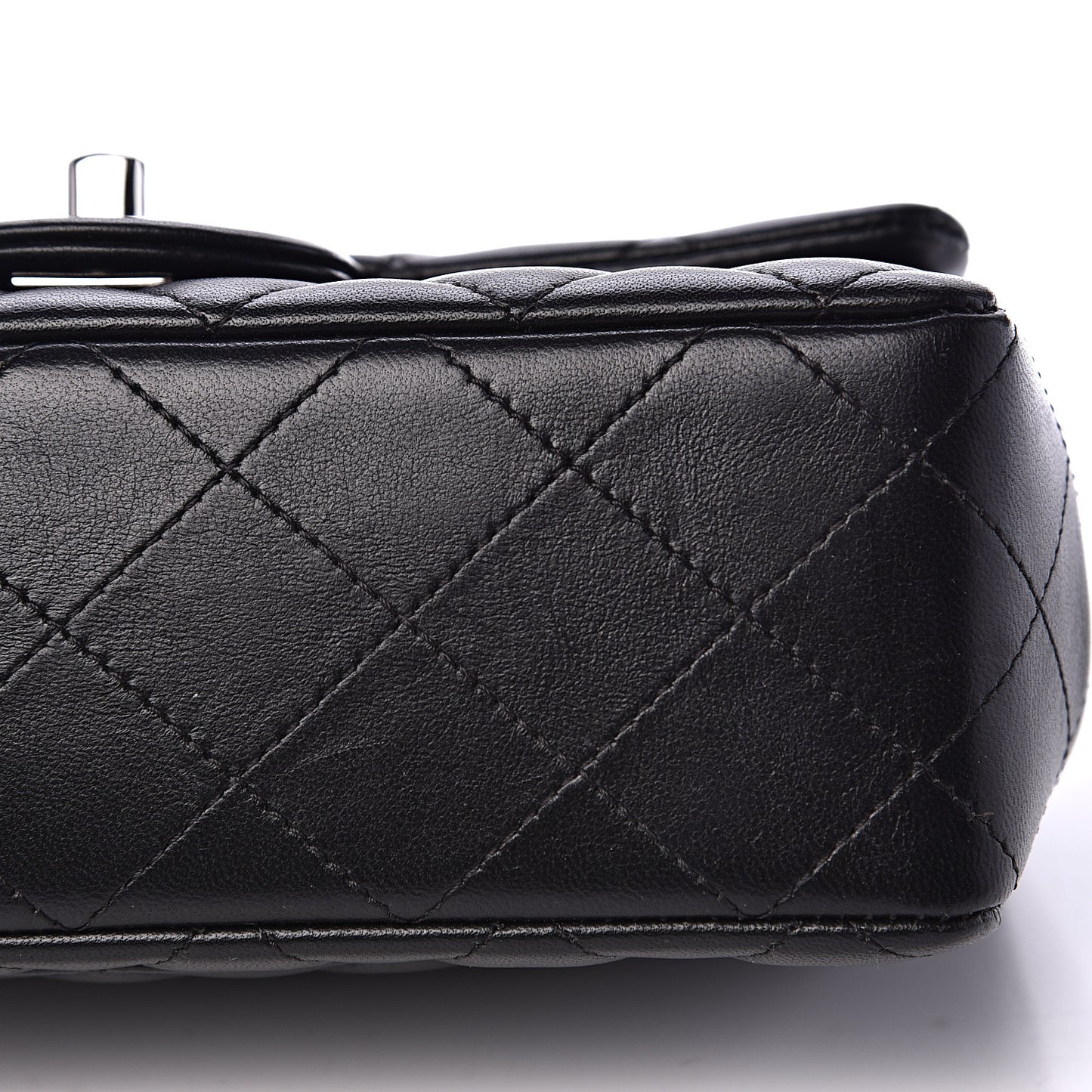 Lambskin Quilted Mini Rectangular Flap Black