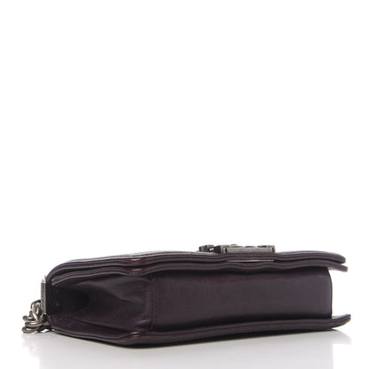 Chanel Calfskin Embossed Small Boy Flap Plum 10 of 10