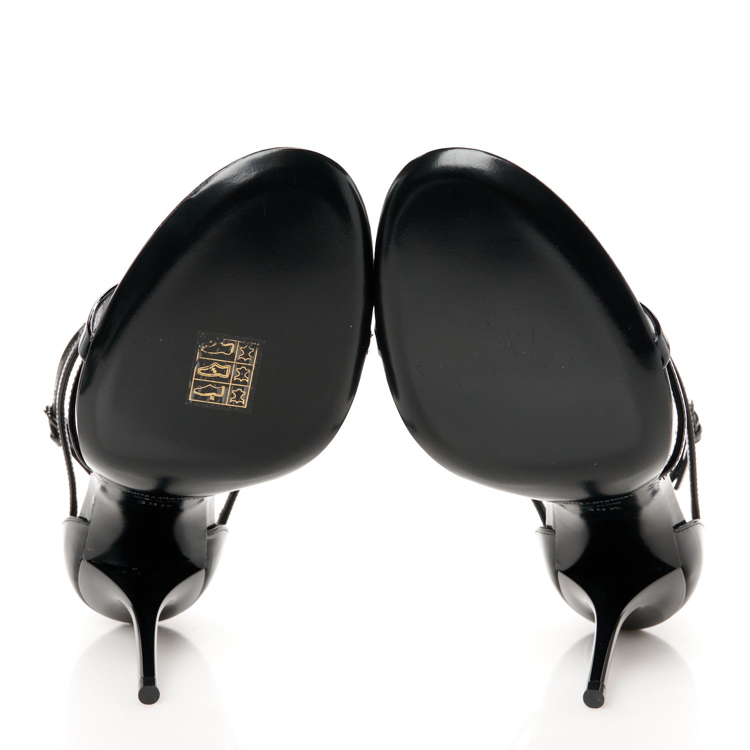 Saint Laurent Patent Cassandra 100 Ankle Strap Sandals 38.5 Black 6 of 10