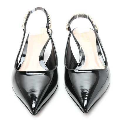 Gucci Patent Signoria 35mm Slingback Pumps 36 Black 3 of 9